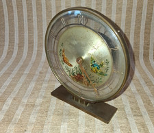 VINTAGE GLASS / BRASS FISH CLOCK - RETRO KITCH - 1950s - NICE QUALITY HEAVY