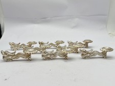 VINTAGE SET OF 8 SILVER METAL DRAGON DESIGN CHOPSTICK RESTS TABLEWARE HOLDERS