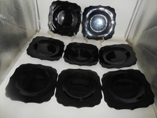 8 LE Smith Mount Pleasant Black Amethyst depression 8" Salad Plates