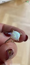 CULTURED FIRE OPAL & DIAMOND