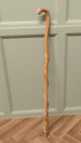 Hand carved wooden - hand, cobra
