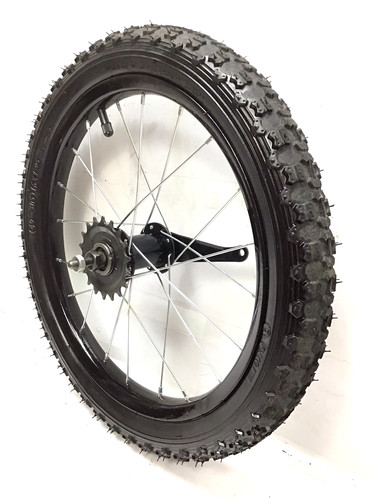 Bicycle rear black wheel - 16",