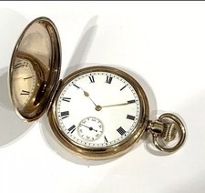 1912 WALTHAM Rolled Gold Full Hunter Gents Pocket Watch. SERVICED Antique