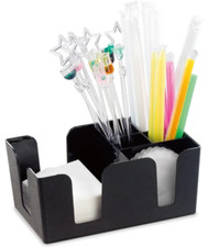 Home Bar Caddy Bar Tidy Organiser for Straws & Cocktail Napkin Holder Plastic