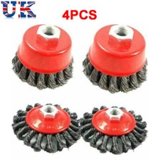 4Pcs Twist Knot Semi Flat Wire Wheel Cup Brush Set Kit For Angle Grinder M14 UK