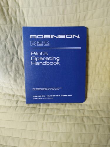 Robinson r22 pilot operating - pilot's,