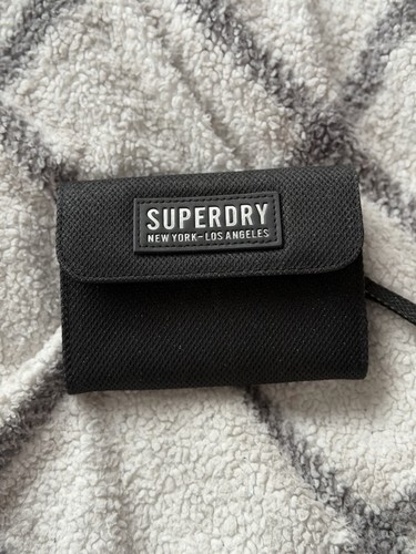 Superdry black trifold wallet - trifold,