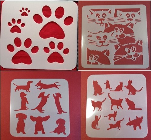 Cat dog paws stencil - cat, crafts