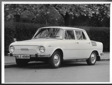 Skoda S100 & S110 Front 3/4 View 1970 Original UK Market Press Photograph