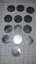 Circulated Olympic 50p Coins : Aquatics,Basketball, Badminton, Sailing, Shooting