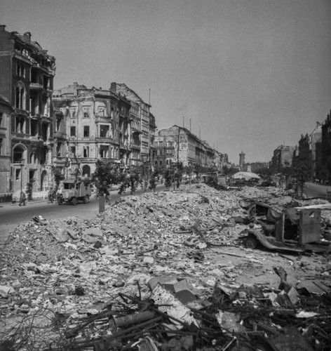 Bombed damaged buildings and