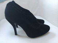 M&S Autograph velvet velour sock Shoe boots Heels Steampunk UK 4 37 goth EMO