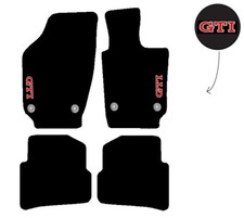 Fits VW Polo 5 2009-2018 Black Tailored Car Mats GTI Badge / Motif / Logo