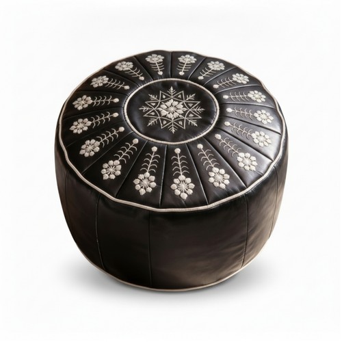 Leather like ottoman - leather-like, stool