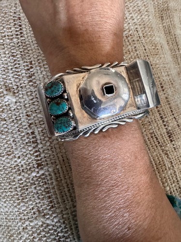 Navajo silver bracelet cuff - navajo,