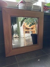 Square Beech Wood Framed Mirror