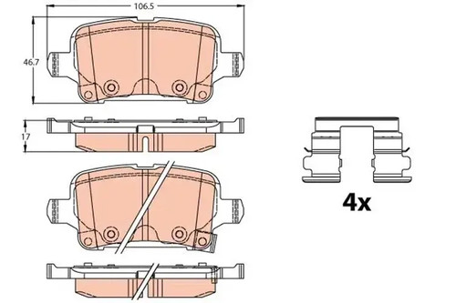 Brake pads gdb2180 - gdb2180, for