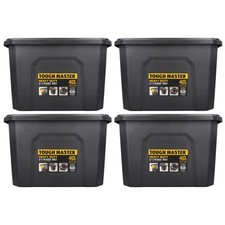 TOUGH MASTER Storage Boxes with Lids Heavy Duty 40L for Home Workshop, Pack of 4