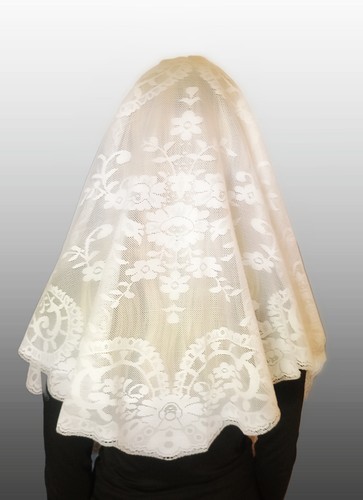 Elegant white lace mantilla - elegant,