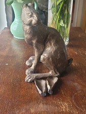 Hare sculpture bronze effect - bronze,