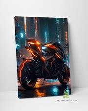 Motorbike in City Canvas Art