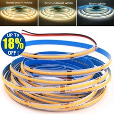 12V High Density COB LED Strip Lights Flexible Tape Rope Cabinet Kitchen Light