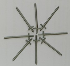 x 8 Original Timpo plastic medieval Crusader Great Helm knights swords 60/70's