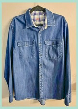 Jack Russell Men’s Denim Shirt – Blue – Size Medium Awesome Quality UK