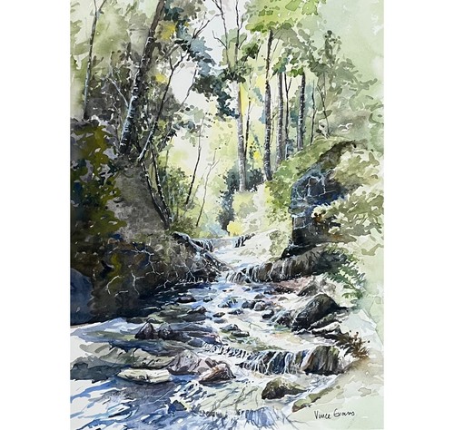 Forest stream original - forest, stream,