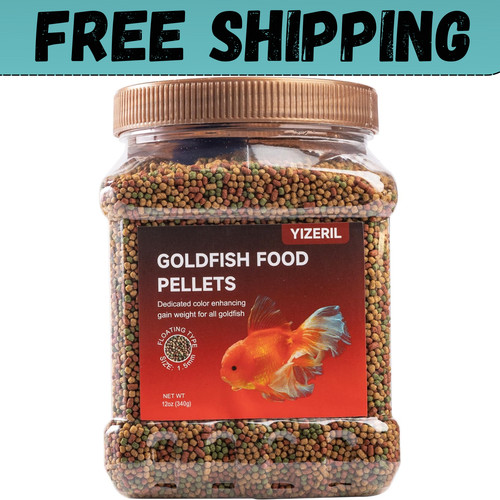 Floating goldfish food pellets - floating,