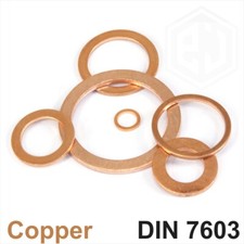Metric Copper Sealing Washers Rings Flat Gasket Form A DIN 7603 A All Sizes mm