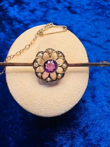Edwardian 9ct gold - 9ct, amethyst