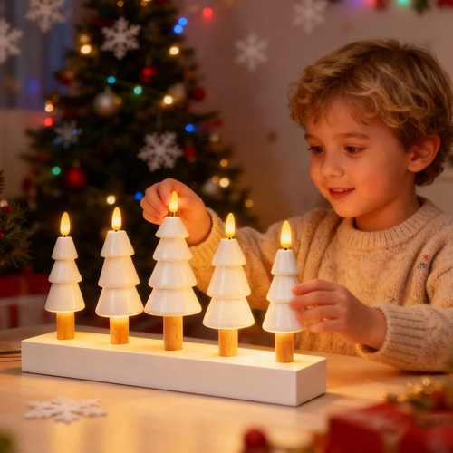 White wooden christmas tree - wooden,