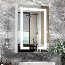 Bathroom Mirror Cabinet with Lights Wall Mounted LED Anti Fog Mirror
