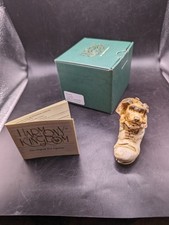 Vintage Harmony Kingdom "Sole Mate" Dog in Boot UK 1999 Trinket Box Figurine