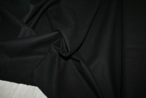 Black wool melton - coat, /