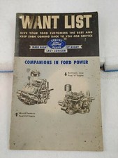 Vintage FORD Original Automotive Unused WANT LIST Service Parts List OEM (O1)