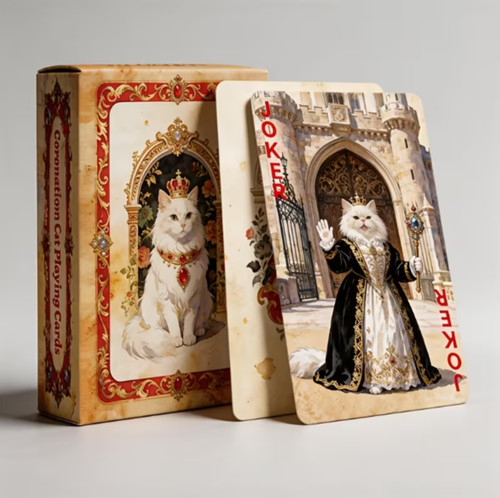 Royal cat playing cards - playing,