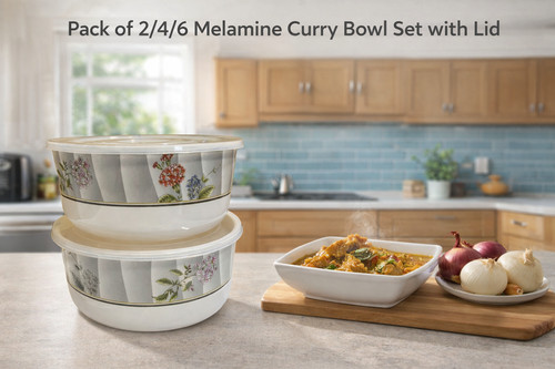 Melamine curry bowls - bowls, lid