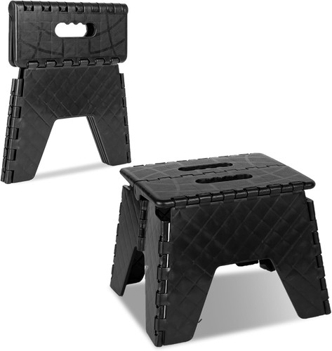 Folding step stool - step, black