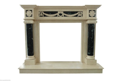 Fireplace mantel marble cream - fireplace,