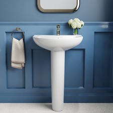 Compact White Ceramic Pedestal