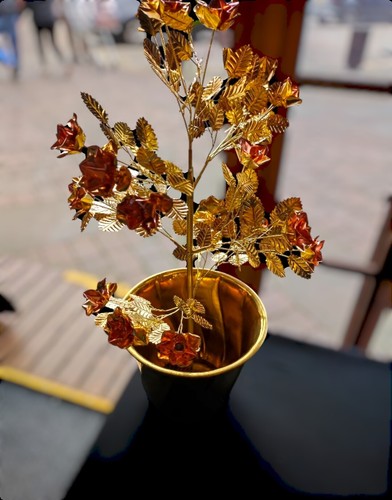 Brass and copper flower pot - ,