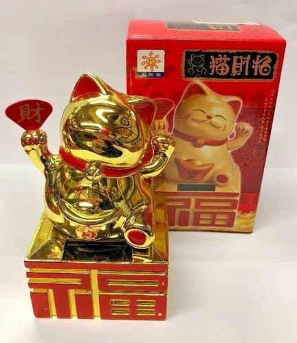 Lucky cat gold - 5", waving