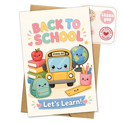 Podagree back school card - back, to