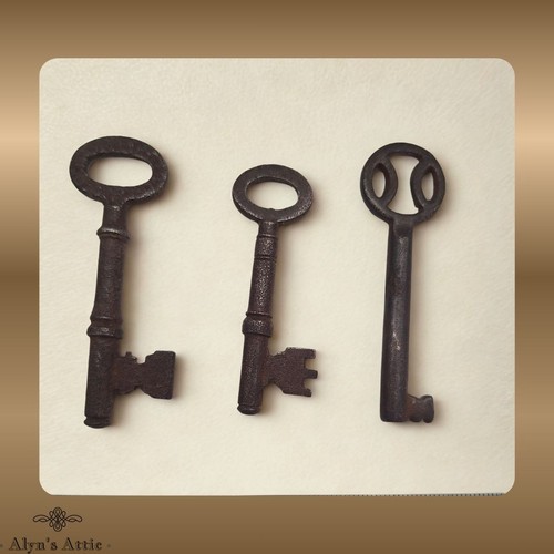 Antique cabinet door keys - 3,