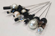 7 x Vintage Bead Hat Pins