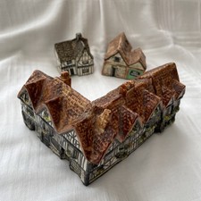 Vintage Tey Pottery Norfolk England Weavers house + Two others 