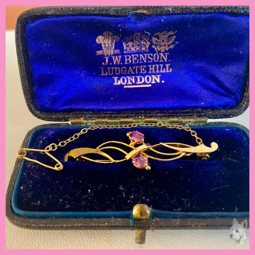 Antique 9ct gold amethyst - gold,