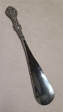 1903 Shoe Horn with Fancy English Silver Handle Birmingham Hallmark